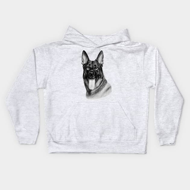 German Shepher Kids Hoodie by animalpaintings